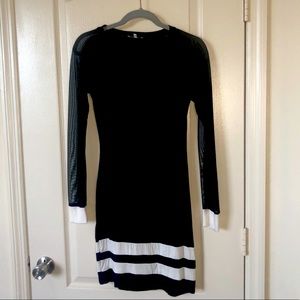 Black with Net Long Sleeve Dress